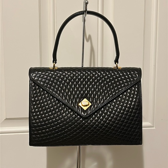Bally Quilted Black Lambskin Leather Handbag- Gorgeous! - Picture 12 of 12